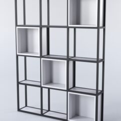 Стеллаж для разделения помещений Стронг №1 в стиле ЛОФТ, Серый