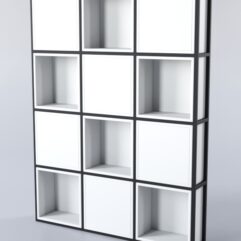 Стеллаж для разделения помещений Стронг №2 в стиле ЛОФТ, Белый