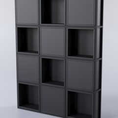 Стеллаж для разделения помещений Стронг №2 в стиле ЛОФТ, Черный