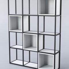 Стеллаж для разделения помещений Стронг №1А в стиле ЛОФТ, Белый