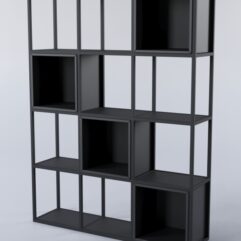 Стеллаж для разделения помещений Стронг №1А в стиле ЛОФТ, Черный