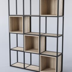 Стеллаж для разделения помещений Стронг №1А в стиле ЛОФТ, Дуб Сонома