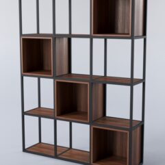 Стеллаж для разделения помещений Стронг №1А в стиле ЛОФТ, Орех