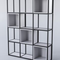 Стеллаж для разделения помещений Стронг №1А в стиле ЛОФТ, Серый