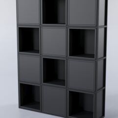 Стеллаж для разделения помещений Стронг №2А в стиле ЛОФТ, Черный