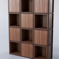 Стеллаж для разделения помещений Стронг №2А в стиле ЛОФТ, Орех