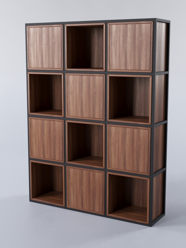 Стеллаж для разделения помещений Стронг №2А в стиле ЛОФТ, Орех