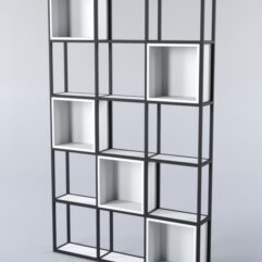 Стеллаж для разделения помещений Стронг №3 в стиле ЛОФТ, Белый