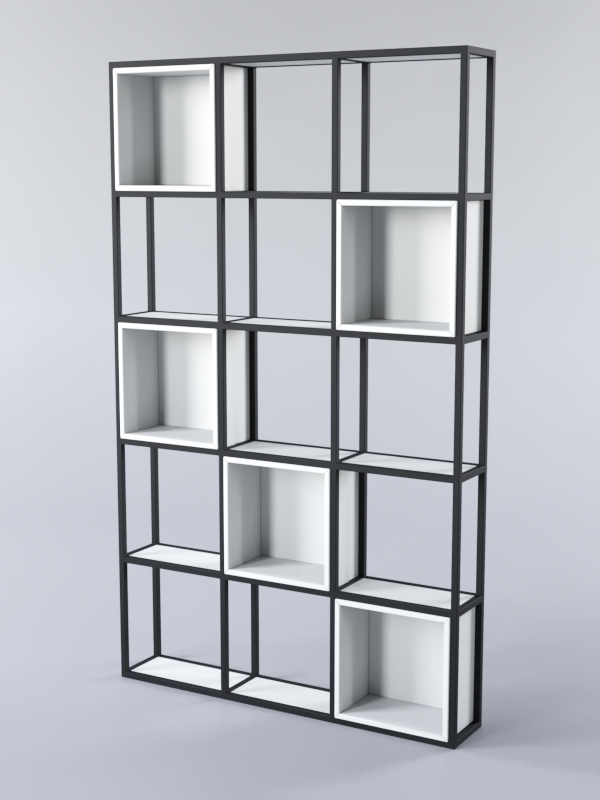 Стеллаж для разделения помещений Стронг №3 в стиле ЛОФТ, Белый