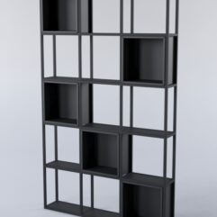 Стеллаж для разделения помещений Стронг №3 в стиле ЛОФТ, Черный