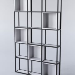 Стеллаж для разделения помещений Стронг №3 в стиле ЛОФТ, Серый