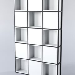 Стеллаж для разделения помещений Стронг №4 в стиле ЛОФТ, Белый