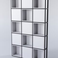 Стеллаж для разделения помещений Стронг №4 в стиле ЛОФТ, Серый