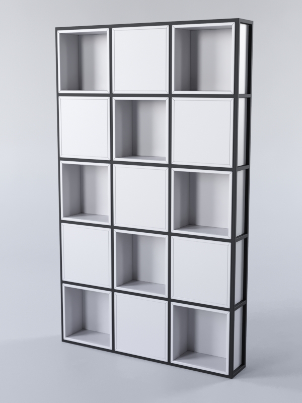 Стеллаж для разделения помещений Стронг №4 в стиле ЛОФТ, Серый