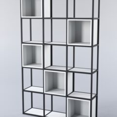 Стеллаж для разделения помещений Стронг №3А в стиле ЛОФТ, Белый