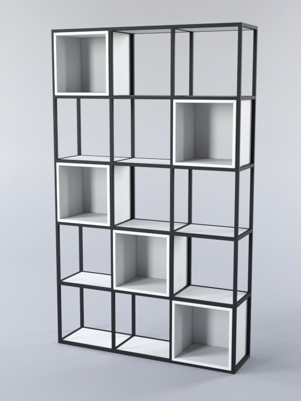 Стеллаж для разделения помещений Стронг №3А в стиле ЛОФТ, Белый