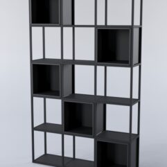 Стеллаж для разделения помещений Стронг №3А в стиле ЛОФТ, Черный