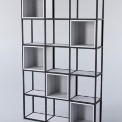 Стеллаж для разделения помещений Стронг №3А в стиле ЛОФТ, Серый