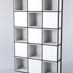 Стеллаж для разделения помещений Стронг №4А в стиле ЛОФТ, Белый