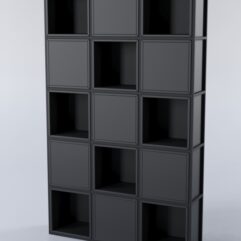 Стеллаж для разделения помещений Стронг №4А в стиле ЛОФТ, Черный