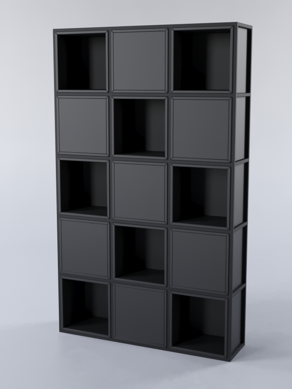 Стеллаж для разделения помещений Стронг №4А в стиле ЛОФТ, Черный