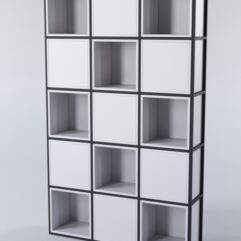 Стеллаж для разделения помещений Стронг №4А в стиле ЛОФТ, Серый