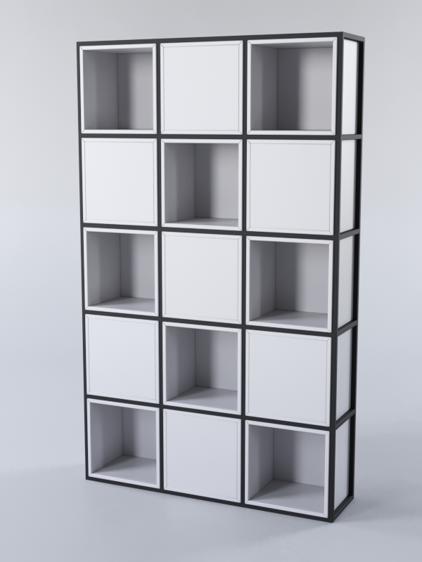 Стеллаж для разделения помещений Стронг №4А в стиле ЛОФТ, Серый