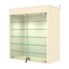 Витрина настенная №1-7АГ с подсветкой, Крем Вайс