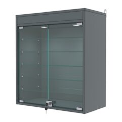 Витрина настенная №1-7АГ с подсветкой, Темно-Серый