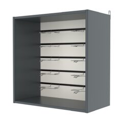 Витрина настенная №1-1ВГ с экономпанелью, без полок, Темно-Серый