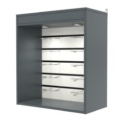 Витрина настенная №1-2ВГ с экономпанелью, без полок, с подсветкой, Темно-Серый