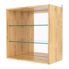 Витрина настенная №1-2ГГ с зеркалом, Дуб Золотистый