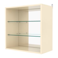 Витрина настенная №1-2ГГ с зеркалом, Крем Вайс