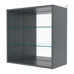 Витрина настенная №1-2ГГ с зеркалом, Темно-Серый