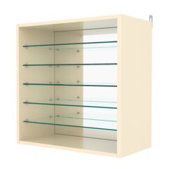 Витрина настенная №1-6ГГ с зеркалом, Крем Вайс