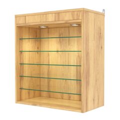 Витрина настенная №1-7ГГ с подсветкой, Дуб Золотистый