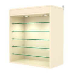 Витрина настенная №1-7ГГ с подсветкой, Крем Вайс