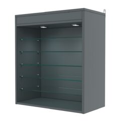 Витрина настенная №1-7ГГ с подсветкой, Темно-Серый