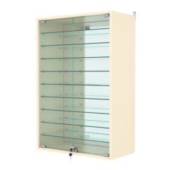 Витрина настенная №2-6АГ с зеркалом, Крем Вайс