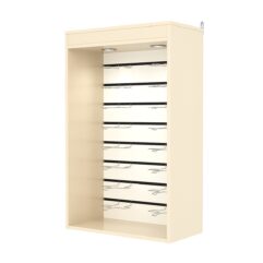 Витрина настенная №2-2ВГ с экономпанелью, без полок, с подсветкой, Крем Вайс