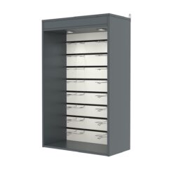 Витрина настенная №2-2ВГ с экономпанелью, без полок, с подсветкой, Темно-Серый