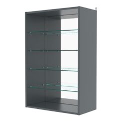 Витрина настенная №2-2ГГ с зеркалом, Темно-Серый