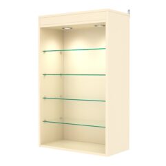 Витрина настенная №2-3ГГ с подсветкой, Крем Вайс