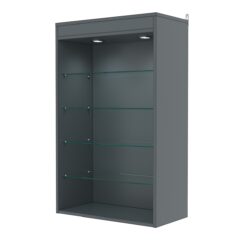 Витрина настенная №2-3ГГ с подсветкой, Темно-Серый