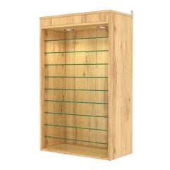 Витрина настенная №2-7ГГ с подсветкой, Дуб Золотистый