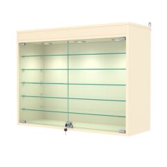 Витрина настенная №3-7АГ с подсветкой, Крем Вайс