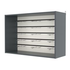 Витрина настенная №3-1ВГ, с экономпанелью, без полок, Темно-Серый