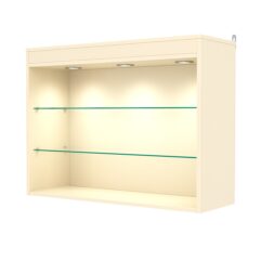 Витрина настенная №3-3ГГ с подсветкой, Крем Вайс