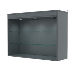 Витрина настенная №3-3ГГ с подсветкой, Темно-Серый