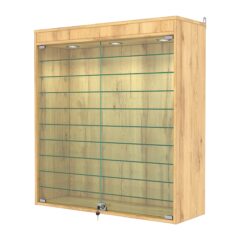 Витрина настенная №4-7АГ с подсветкой, Дуб Золотистый